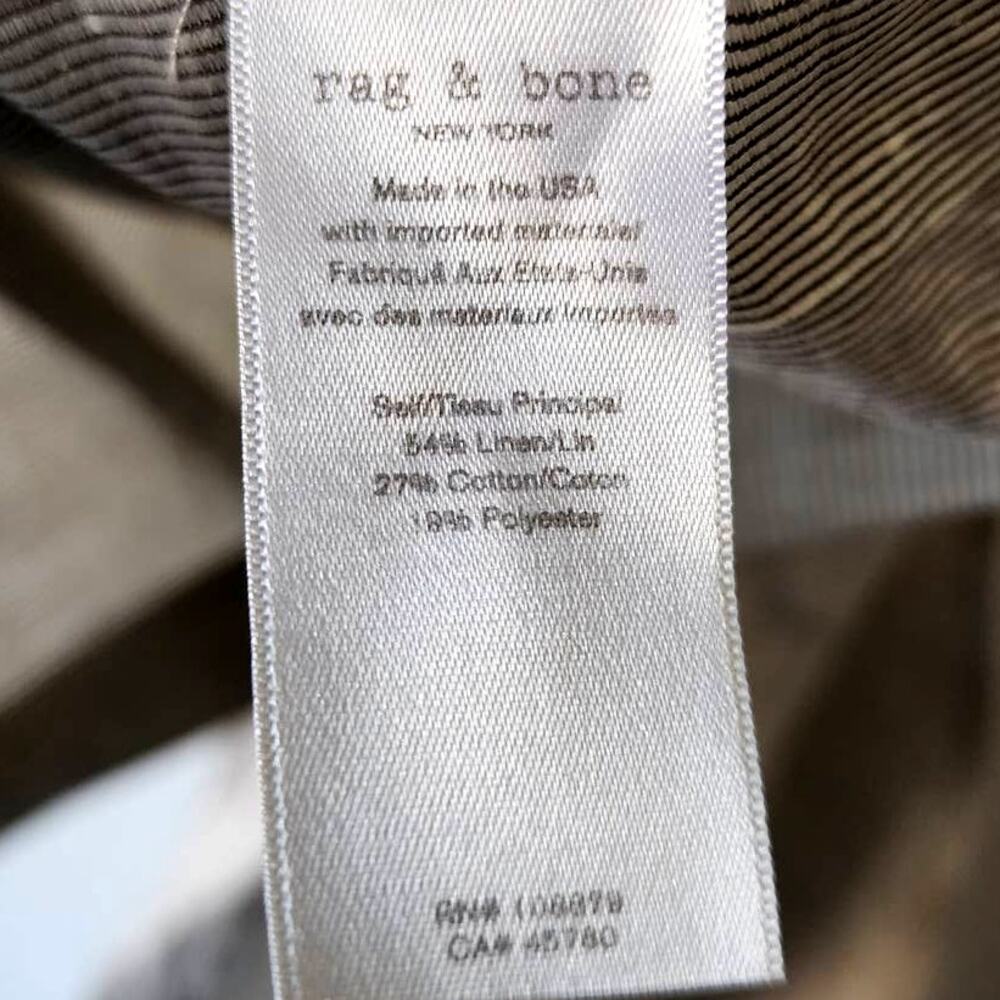 Rag & Bone Tie Shirt Light Heather Grey Linen Button Down Top - Picture 6 of 7